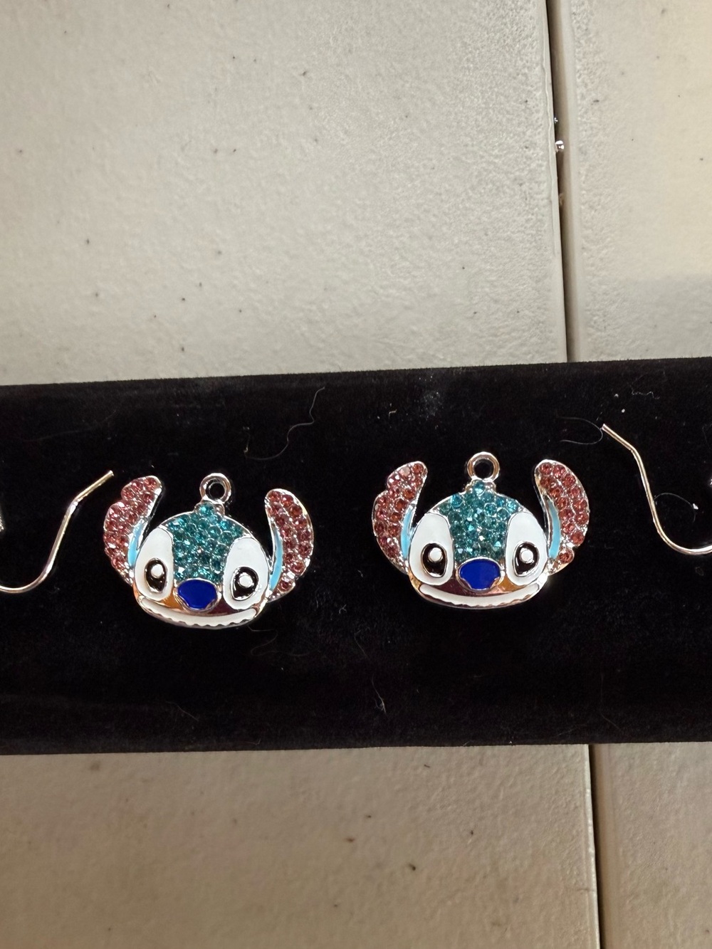 Blue & Pink Crystal Character (Stitch)Earrings